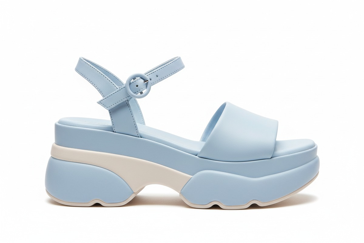 Platform slingback sandal.