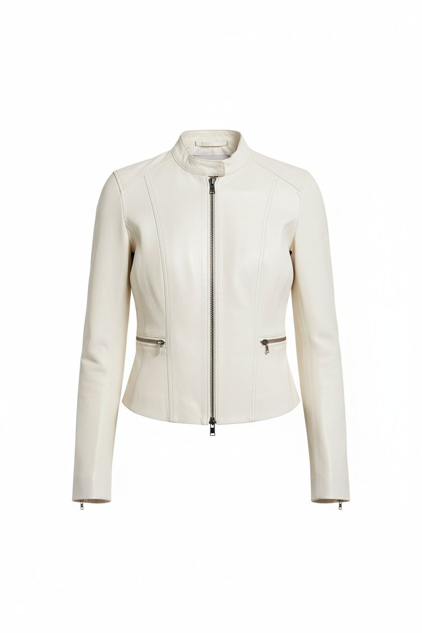 Classic Zip-Up Tailored Jacket – Minimalist Stand Collar Lightweight Outerwear
