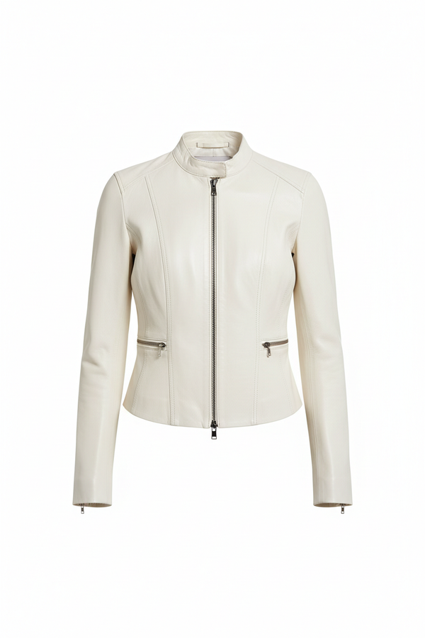 Classic Zip-Up Tailored Jacket – Minimalist Stand Collar Lightweight Outerwear