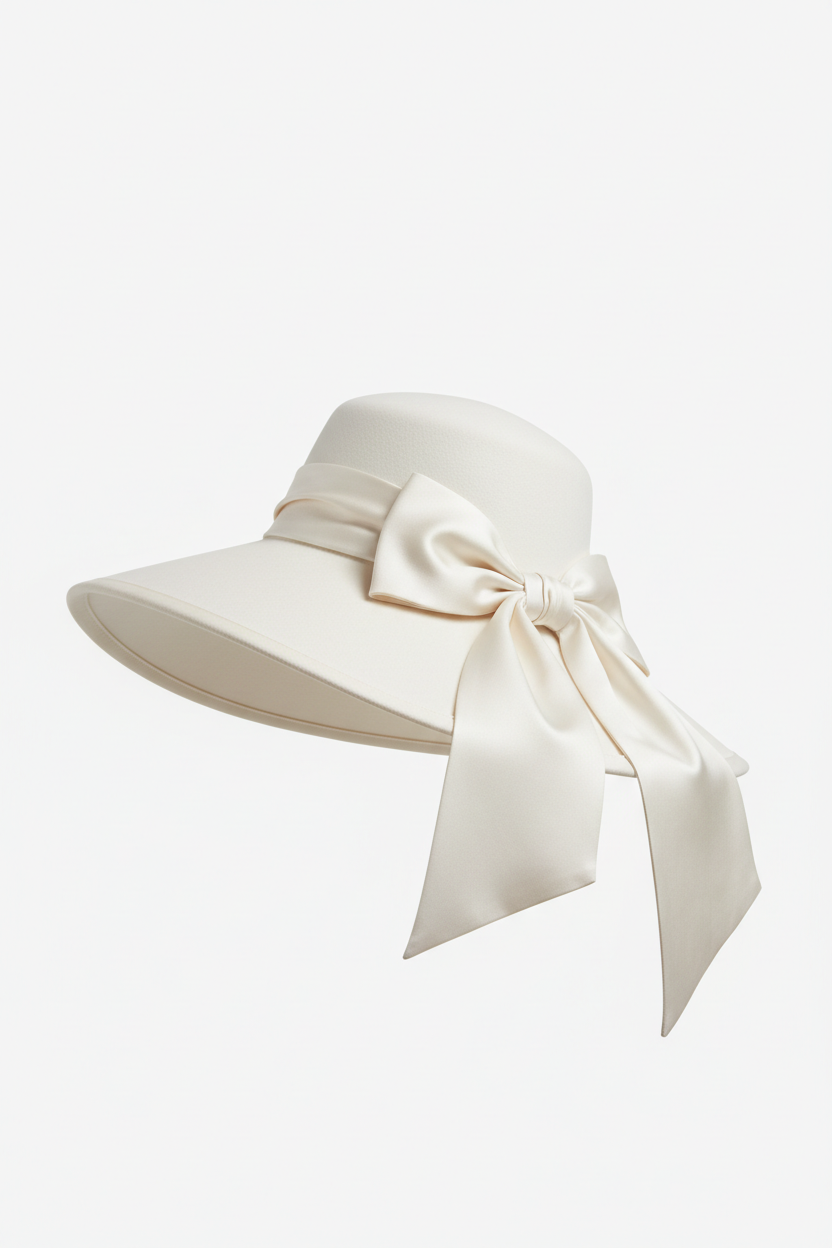 Elegant Wide Brim Bow Hat – Timeless Sun Protection with Sophisticated Style