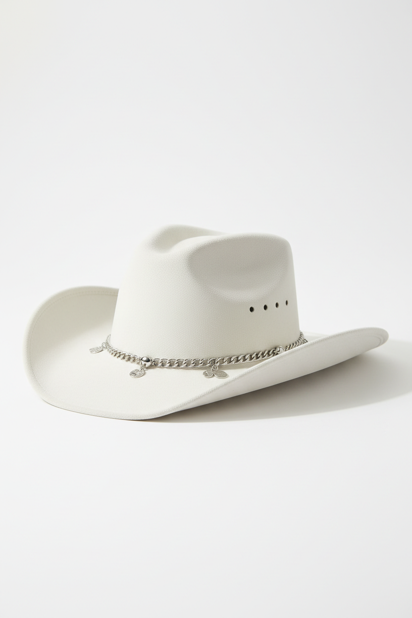 Elegant Western Cowboy Hat – Ivory White