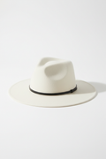 Classic Wide-Brim Fedora Hat – Ivory White