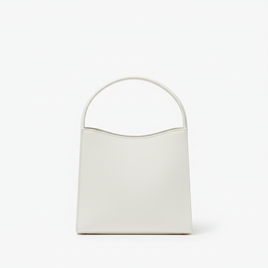 Minimalist White Leather Tote Bag