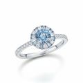 Elegant White Gold Ring with a Sky Blue Gemstone