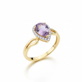 Elegant Gold Ring with a Pear-Cut Lavender Gemstone
